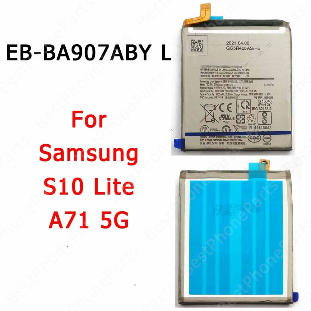 

Battery For Samsung Galaxy A71 5G S10 Lite Replacement Li-ion Bateria 4500 mAh EB-BA907ABY Cellphone Spare Parts