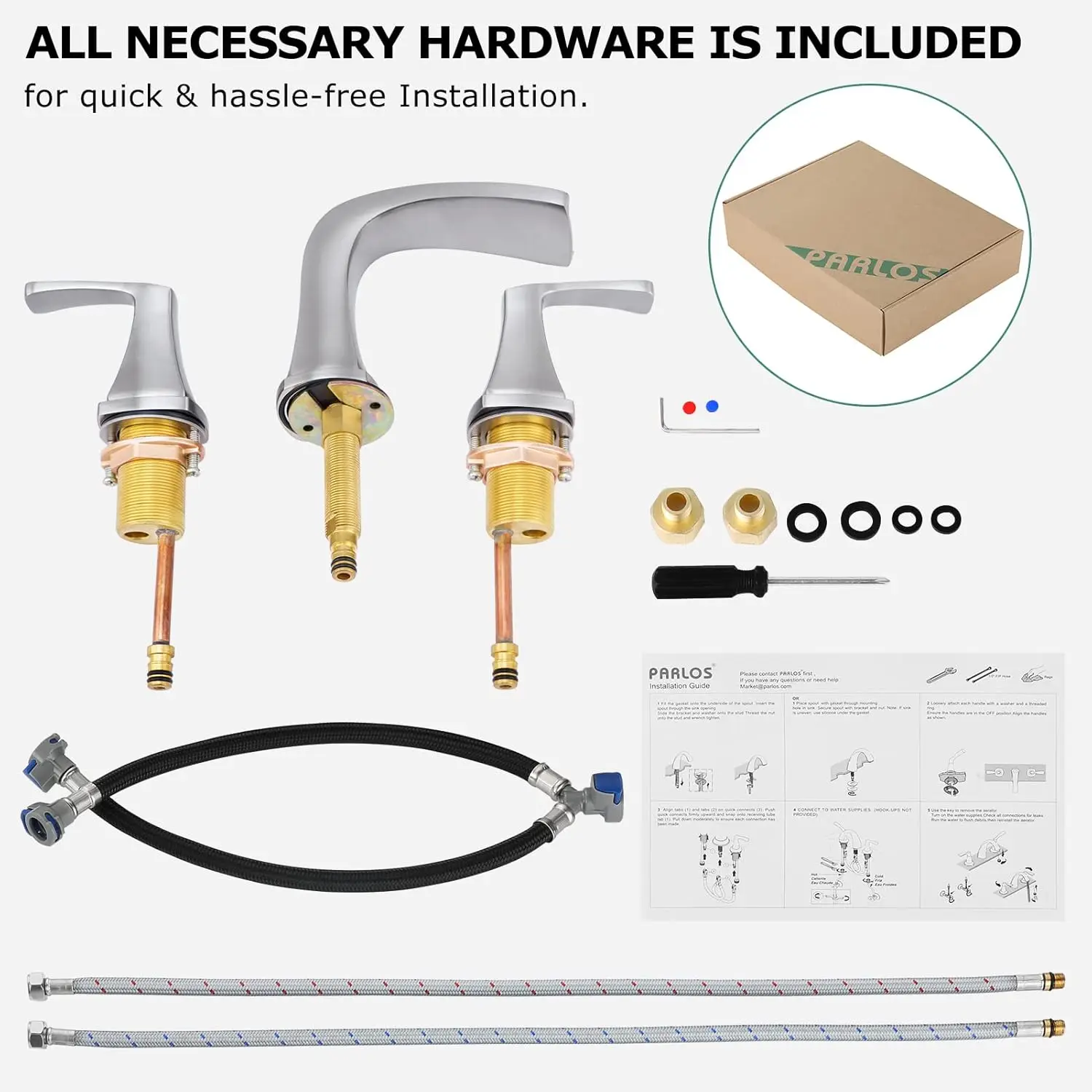 2-Handle Widespread Waterfall Roman Bathtub Faucet Tub Filler with Valve, Brushed Nickel, 1434202 6