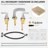 2-Handle Widespread Waterfall Roman Bathtub Faucet Tub Filler with Valve, Brushed Nickel, 1434202 6