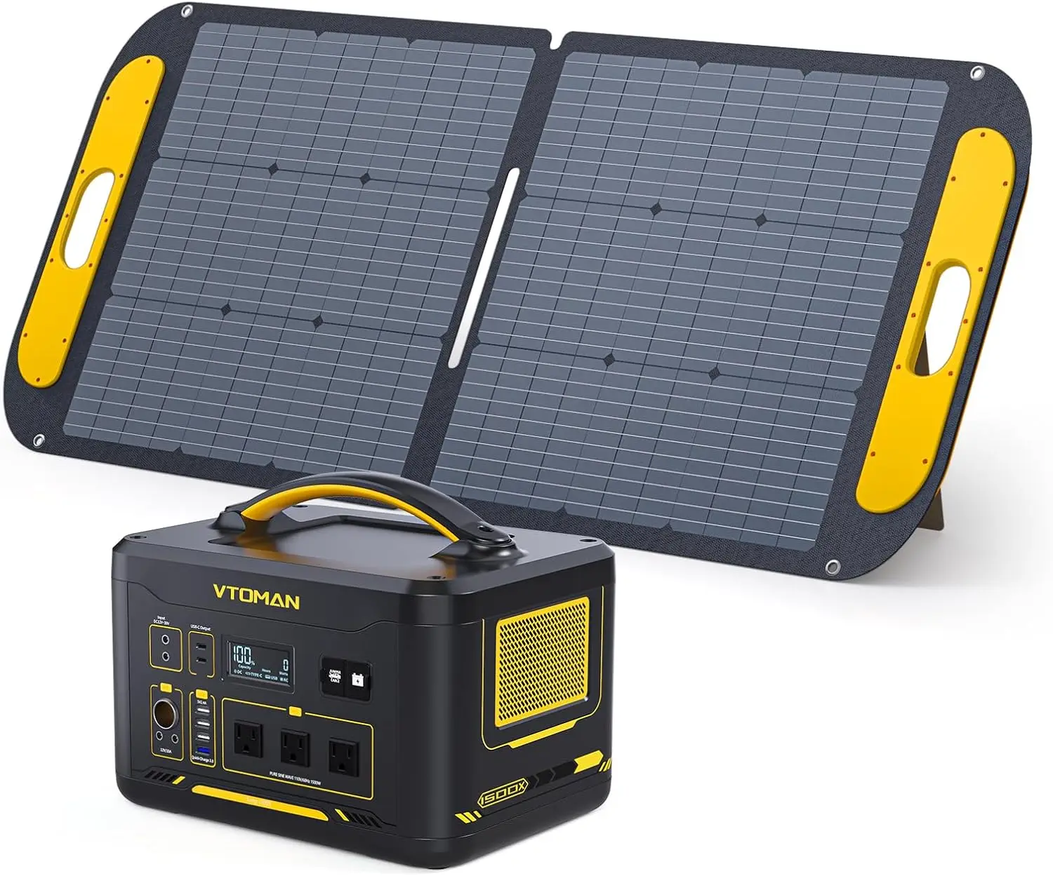 1500W Solar Generator with 110W Panels Included 828Wh Portable Power Station 110W Portable Solar Panel LiFePO4 Battery Pack