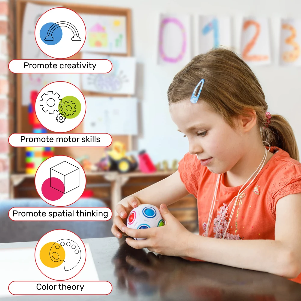 Puzzle Toys Creative Magic Spheric Cube Speed Rainbow Ball Puzzles Learning Educational Toys For Children Adult Office Anti Stress Gifts puzzle toys anti stress toys puzzle cube magic puzzle cube kids educational toys