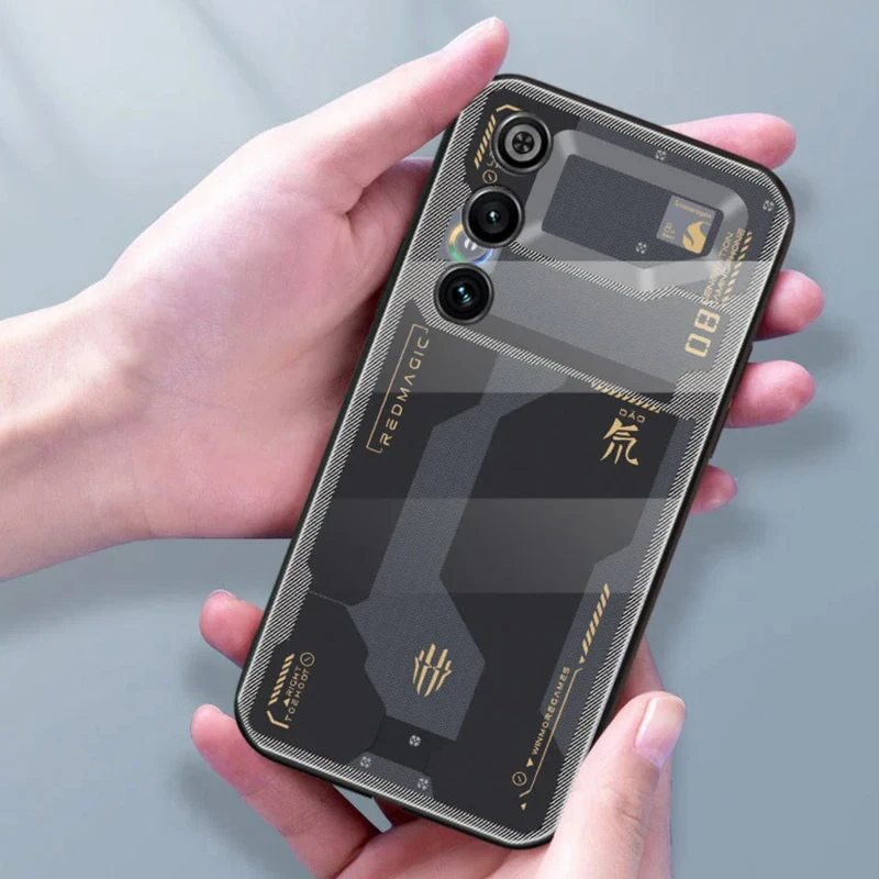 Premium Anti-Shock Tempered Glass Back Cover with Hard Case Protection