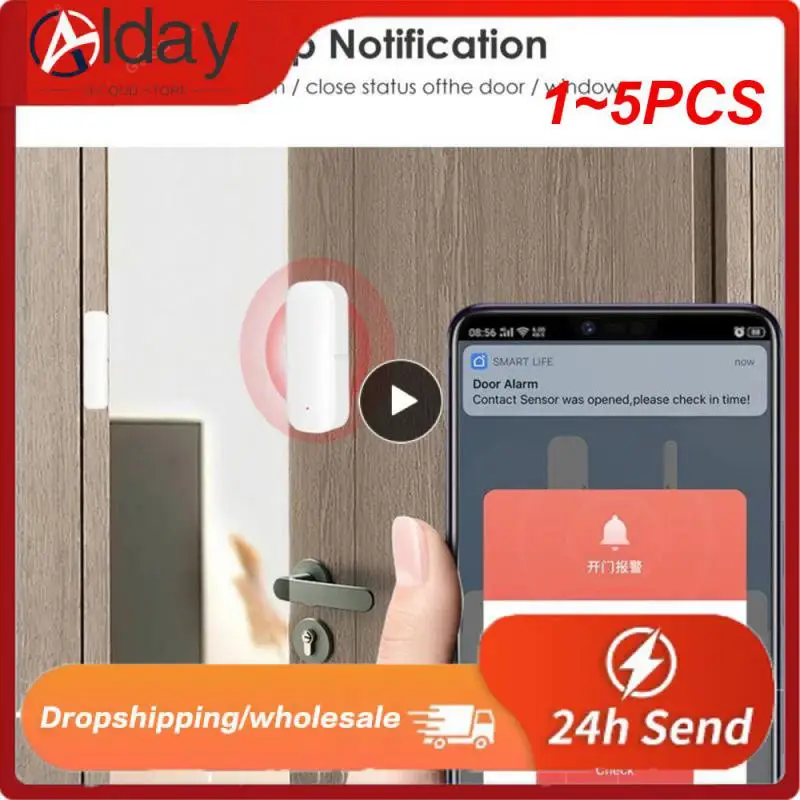 

Датчик окон и дверей Tuya, беспроводной Wi-Fi детектор открывания и закрытия дверей для умного дома, 1-5 шт.