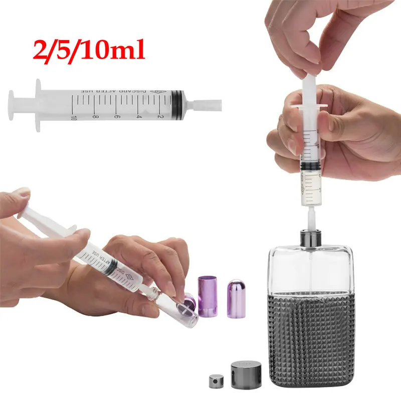 Syringe Dispenser syringe dispenser 2/5/10ml Plastic Syringe Perfume Dispenser for Refill Cosmetic Liquid Essential Oil Portable Quantitative Dispensing Tools