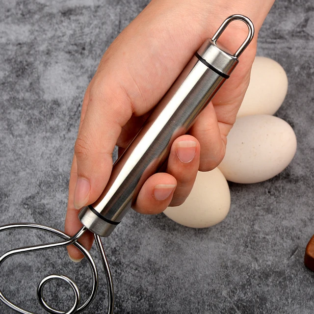 1 Fouet Danois En Acier Inoxydable à Double Trou Pour Mélanger