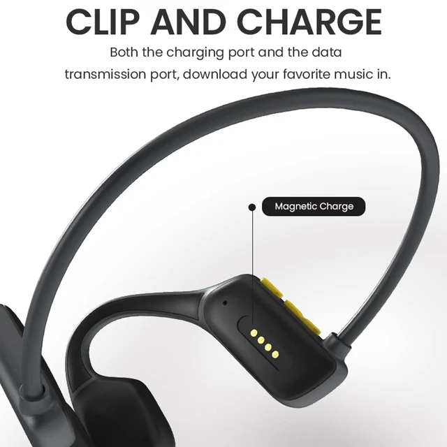 PARAMITA 8GB Storage Swimming Headset IP68 Waterproof Bone Conduction Headset Open Ear Wireless BT 5.2 Ear Hook Earphones Sport 6