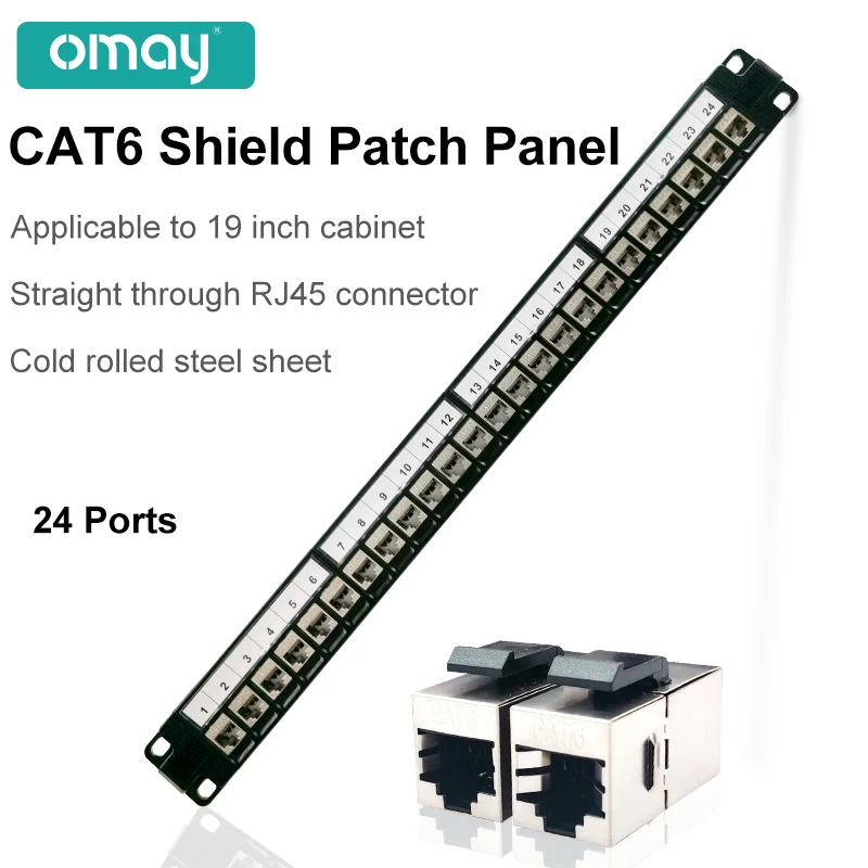 24-Port-CAT6-Shield-Patch-Panel-RJ45-Connector-Applicable-To-19-Inch ...