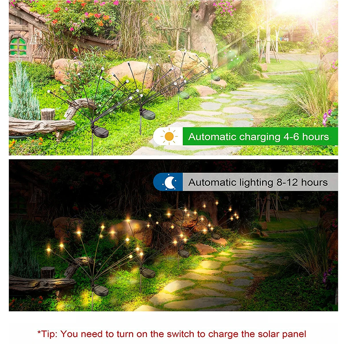 Luci Solari Da Esterno 4 Pezzi - LED A Forma Di Lucciola, IP65 Impermeabili, Per Giardino