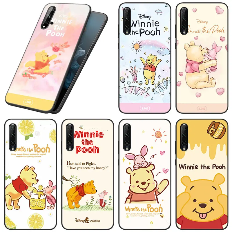 Disney Winnie The Pooh Piglet Cassa Del Telefono Nero Per Huawei Honor X7 X8 X9 5G 30I 20S 20E 10I 7S 8A 8S 8C 8X 9A 9C 9X Pro 10X Lite