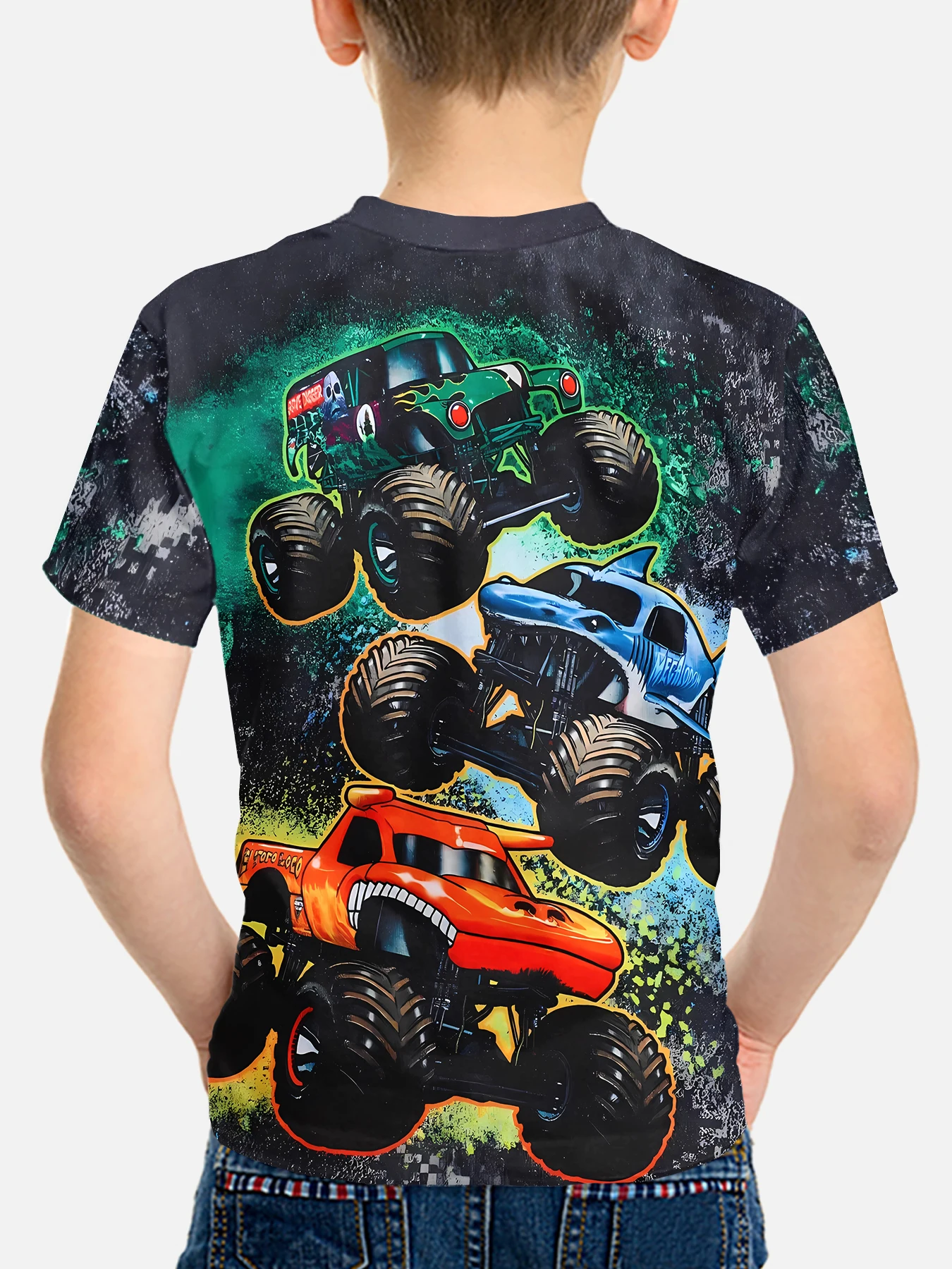 Clothing for Boys Clothes Monster Jam Boys T Shirts Clothes Child Boy Child Tee Shirt T-shirts for Children Short Sleeve Tops 2
