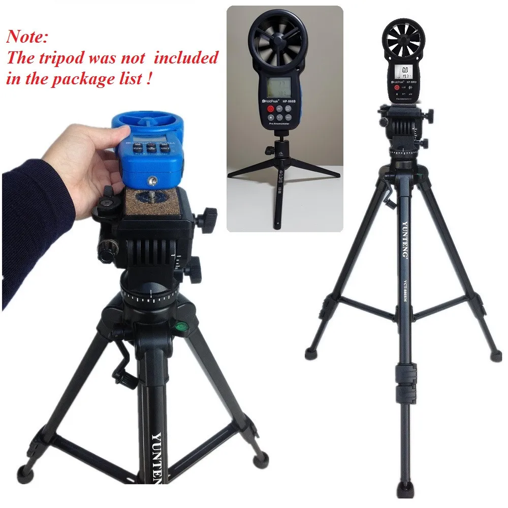 HoldPeak HP-866B Anemometer Digital Anemometer Wind Speed Measurement Wind Device Handheld with Carry Bag