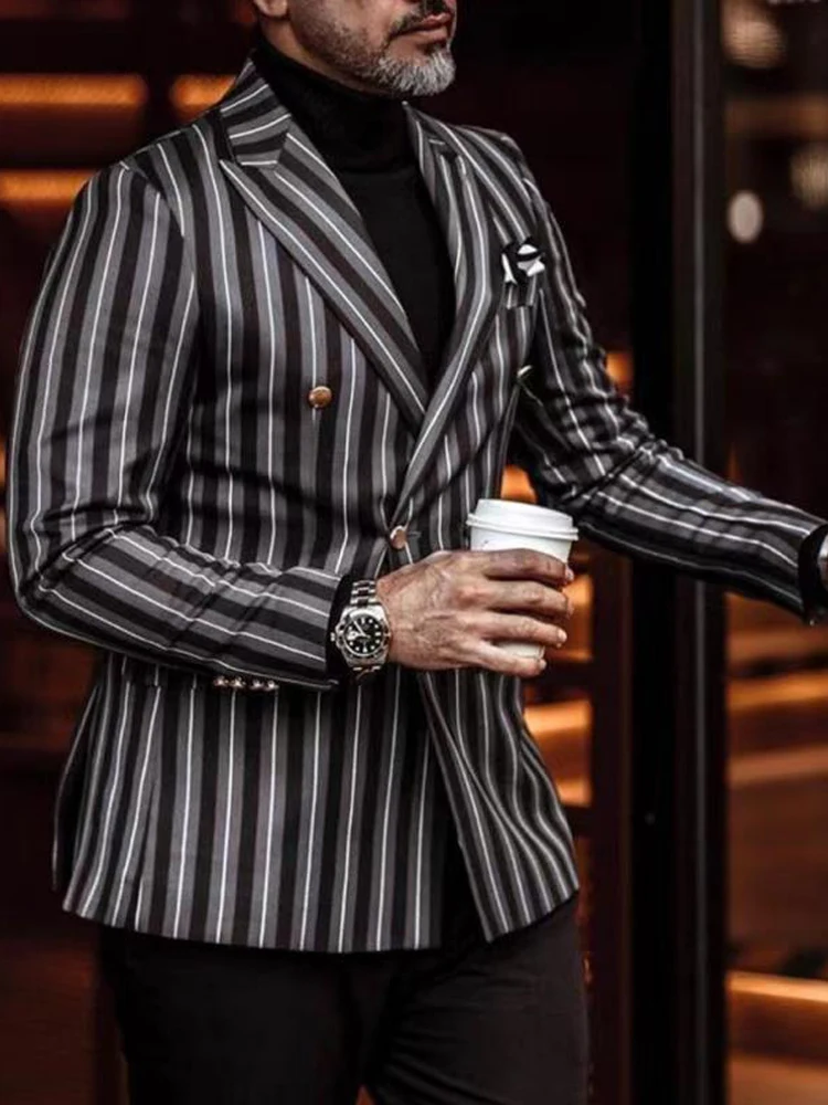 Blazer Jacket Men Tailor-made Suits Single Breasted Skinny Jackets England Style Blazer Coats