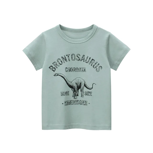 Boys Dinosaur T-shirts Cartoon Printed Girls Tees Children Tops Short-sleeve Clothes for Summer Kids Outfits long neck dinosaur