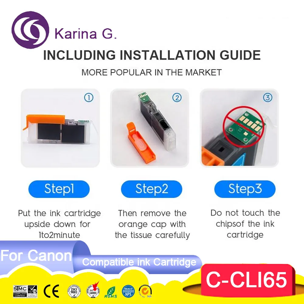 CLI65 CLI-65 CLI 65 Premium Color Compatible Inkjet Ink Cartridge For Pixma PRO