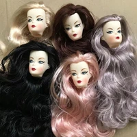 1 Pieces Head with Long Curl Hair 1/6 Doll Parts Girl Collection Gift Figures DIY Doll Accessories 2