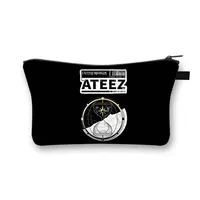 Korean Kpop ATEEZ Cosmetic Case Fellowship Break The Wall Women Makeup Bags Small Clutch Cute Cosmetic Organizer Toiletry Bag 1