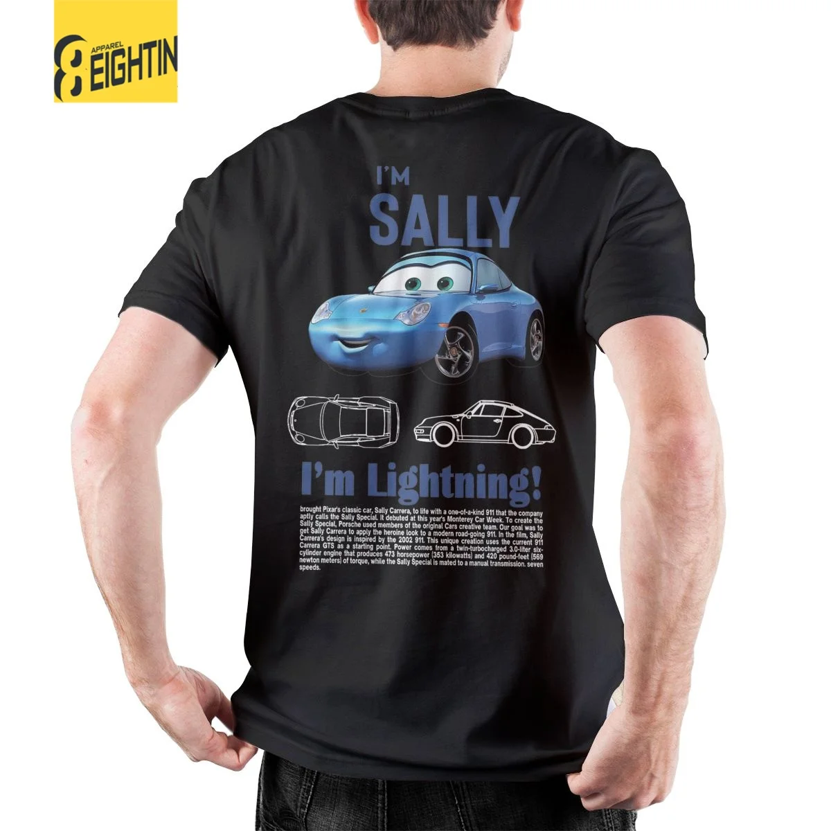 Men Sally I'm Lightning Cars T Shirts Mcqueen Cotton Clothing Creative Short Sleeve Round Collar Tee Shirt Plus Size T-Shirts