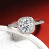 OEVAS Real 0.5-3CT D Color Round Moissanite Women Ring Four Claw Rings 100% 925 Sterling Silver 18K White Gold Fine Jewelry Gift 4