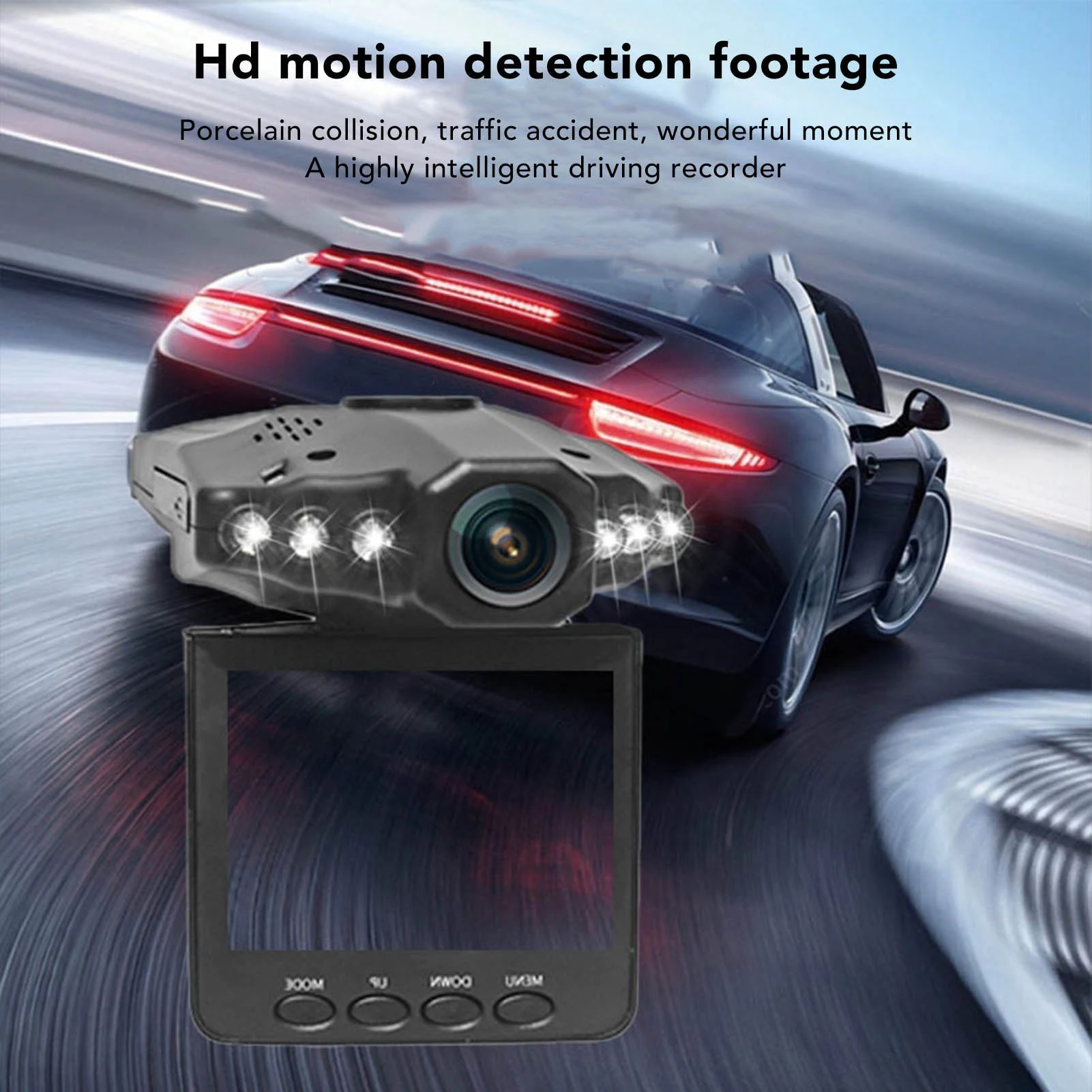 Dash Cam 720 Degree Rotatable Night Vision Auto Recording 2.5 Inch Screen Car Driving Recorder 1080P HD for Parking