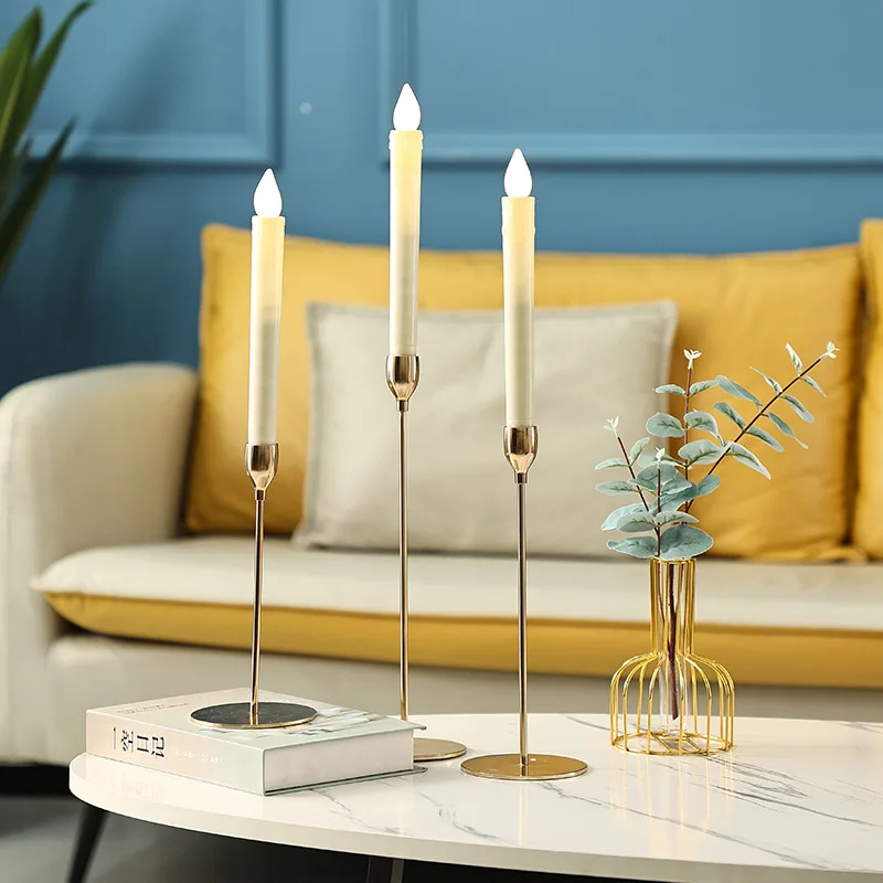 Candle Holders European Style Metal Candle Holders Simple Golden Wedding Decoration Bar Party Living Room Decor Home Decor Candlestick