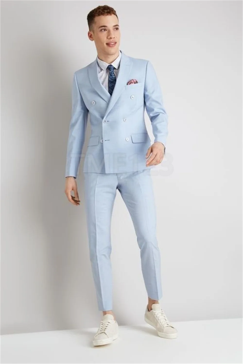 Slim Fit Light Sky Blue Prom Light Blue Suit Men With Notched Lapel For Men  Perfect For Beach Weddings And Formal Events From Mark776, $78.8 |  DHgate.Com