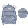 Fashionable Transparent Dog Themed Nylon Backpack with PVC Ita Bag Daypack for School Travel Shopping F3MD 4