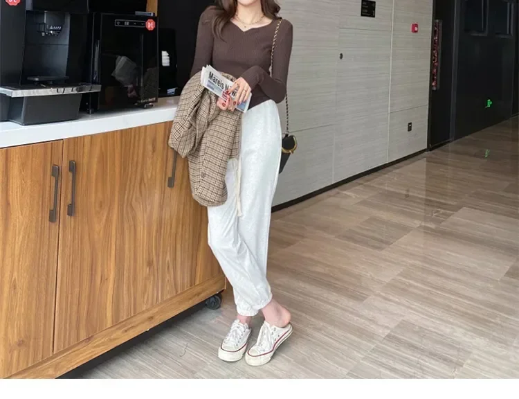 Women Slim V-Neck Bottoming Sweater Autumn Winter For Women Casual Pullovers Long Sleeve Knit Warm Office Sweater