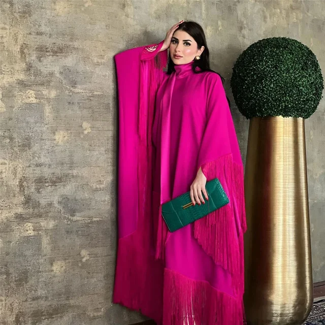 Mode gland Abayas femmes manches chauve-souris Maxi robe caftan dubaï robe de soirée Islam Jalabiya Eid Caftan marocain Kebaya Djellaba