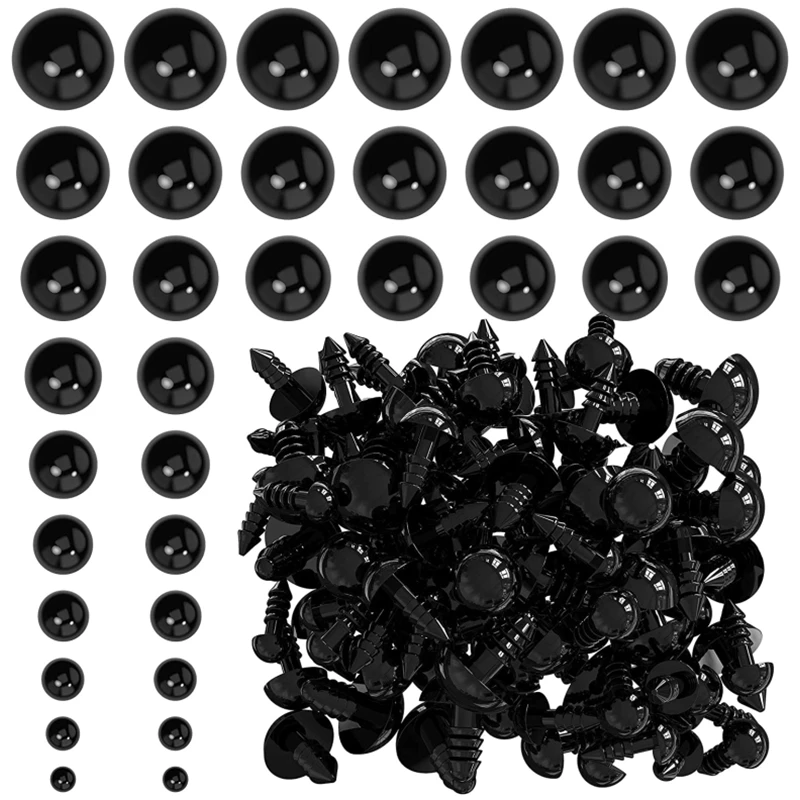 Acheter 100 pièces 2-4mm artisanat en plastique noir yeux de