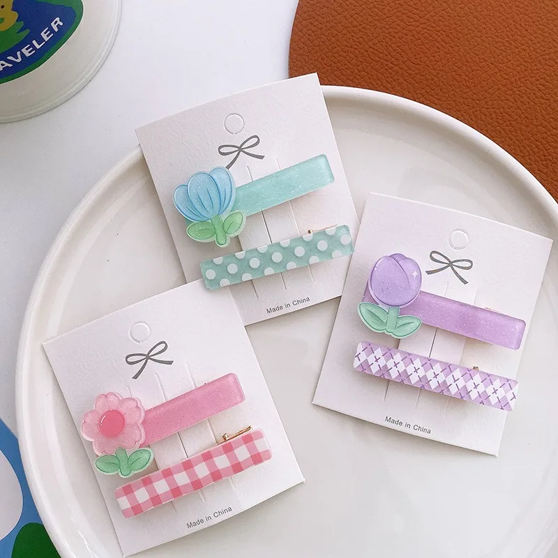 

2023 Cute Acrylic Flower Hairpins Kawaii Children Girls Kids Hair Clips Pins Barrettes Accessories Hairclip Headdress Headwear