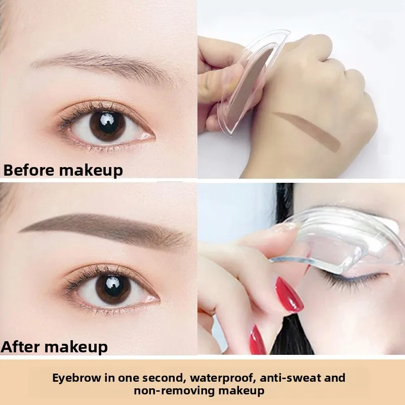 Strumento per il Trucco: Palette di Polvere per Sopracciglia a Forma Perfetta, Timbro per Sopracciglia, Sigillo per Sopracciglia per un Trucco Rapido - immagine 2