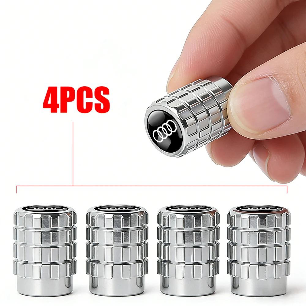 4pcs Premium Metal Wheel Tire Valve Air Stem Cap Covers