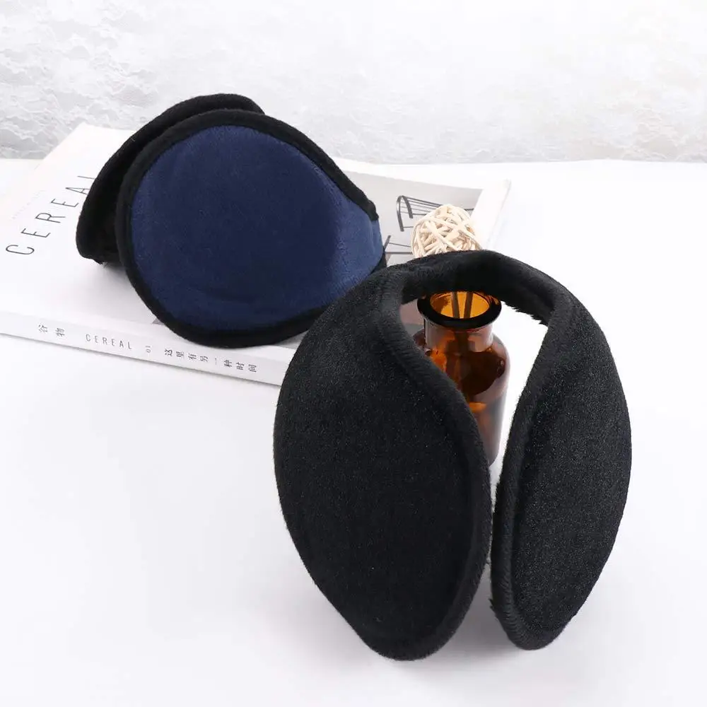 Winter Warm Solid Color Thicken Plush Earmuffs for Women Men Outdoor Cycling Ear Cover Windproof Ear Warmers