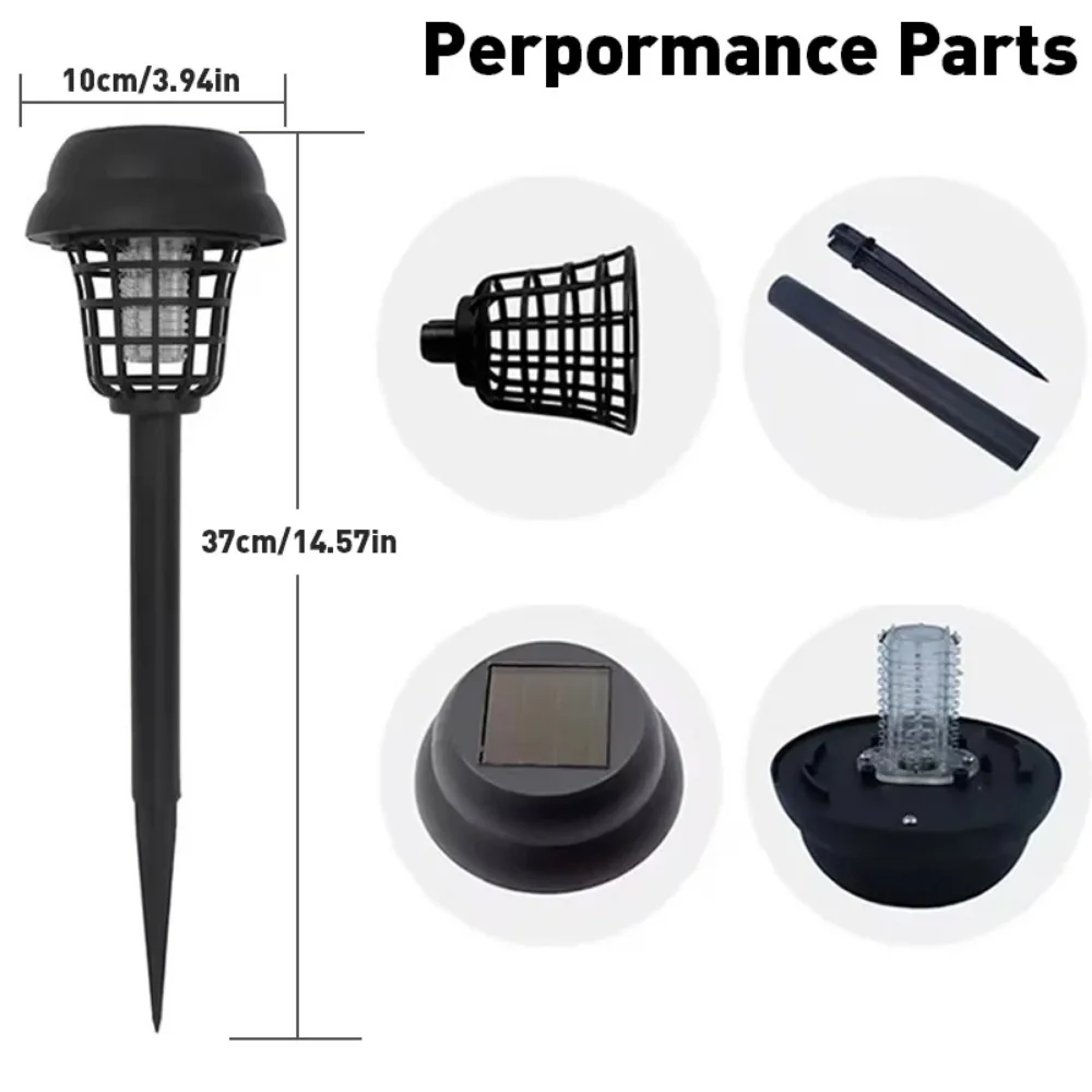 2/4pcs Solar Powered Mosquito Killer Lamp, IP65 Waterproof Outdoor Bug Zapper, Eco-Friendly & Energy-Saving