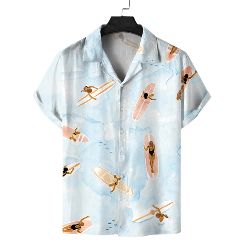 thumbnail image 1 of Camisas de playa hawaianas de moda de verano para hombre y mujer, camisetas florales, camisetas Harajuku con estampado 3D de solapa, camisa de manga corta, ropa para niño y niña, 1 of 5