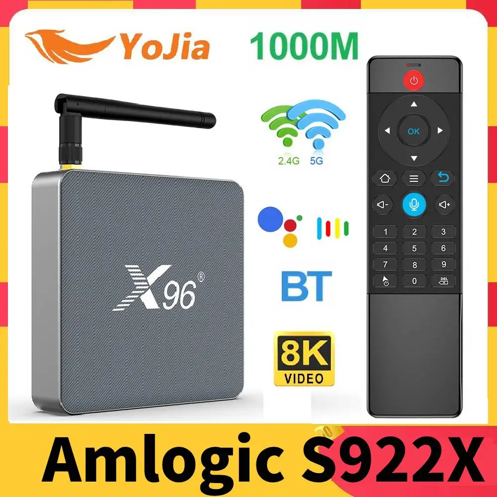 

X96 X9 Amlogic S922X TV Box 4GB RAM 32GB ROM Android 9.0 8K Media Player USB3.0 Dual Wifi 1000M LAN Google Voice Set Top Box