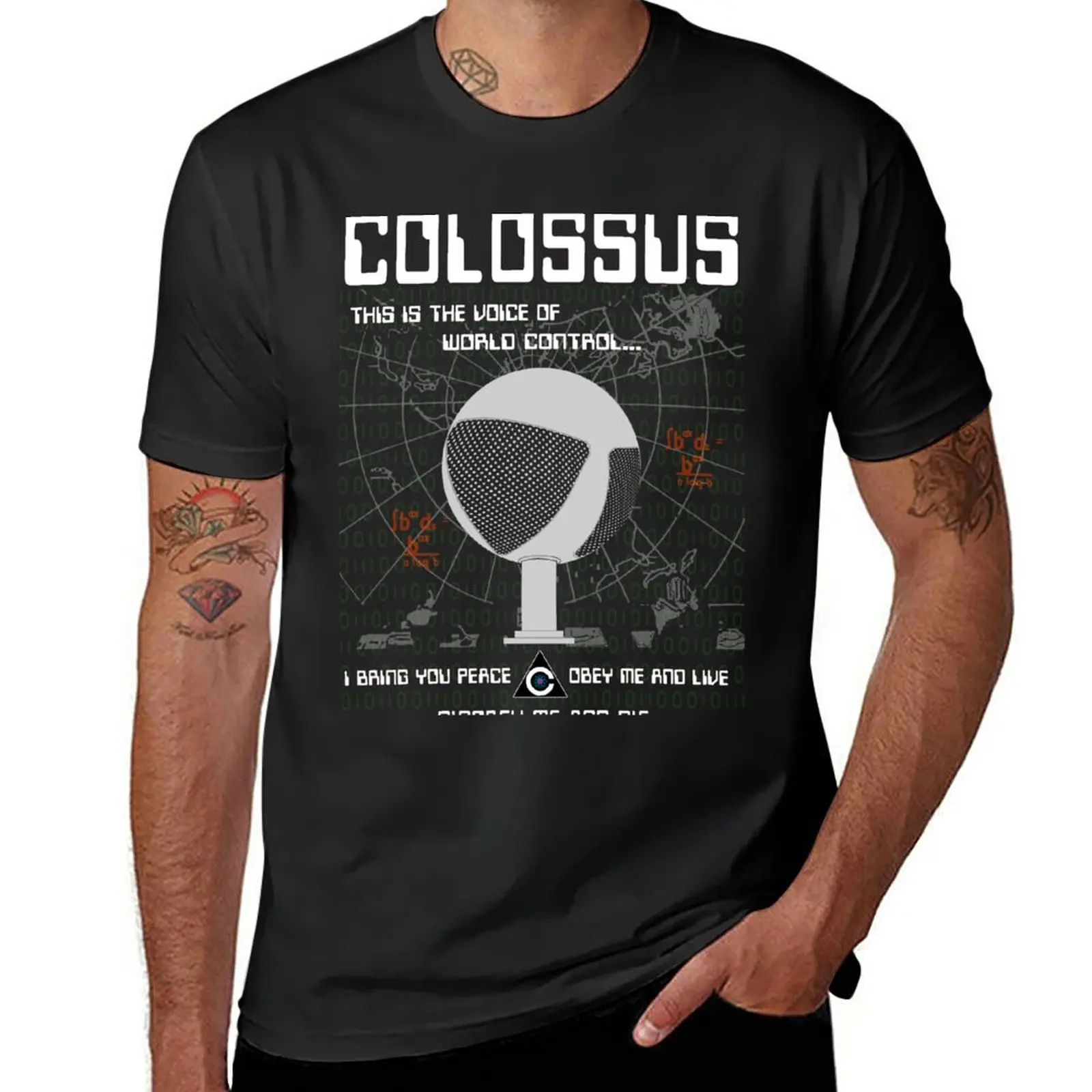 New Colossus : The Forbin Project футболка с коротким рукавом, быстросохнущая рубашка, простая футболка, мужские футболки