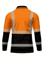 Polo à manches longues pour hommes, coupe cintrée en Polyester, hauts décontractés pour le lieu de travail, Performance à séchage rapide, printemps-automne, 2025 4