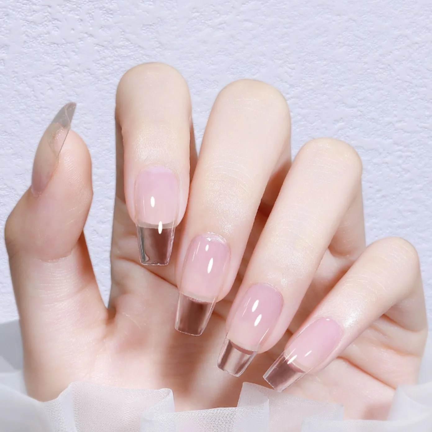 Gel Extensions Full Set with transparent or natural tips - Holy Nails Pune