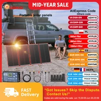 Panneau solaire pliable portable Dokio 300 W 18 V avec contrôleur 12 V adapté aux voyages de camping en famille 1