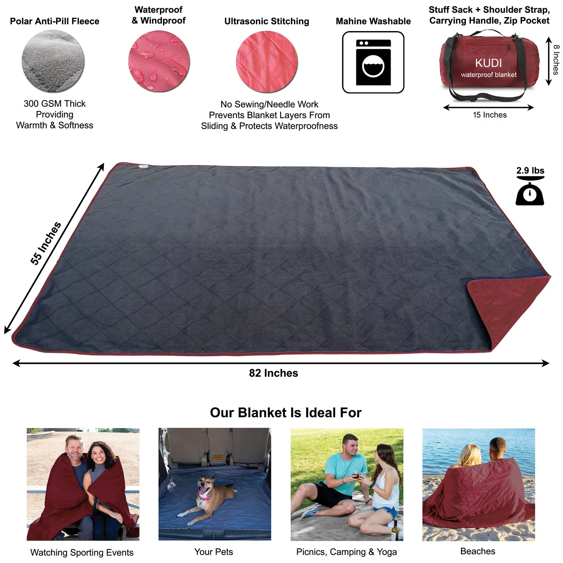 Manta De Camping Y Playa Resistente - Tamaño 300x250 Cm, Polipropileno, Impermeable, Ideal Para Exteriores