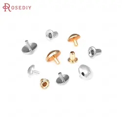 3MM 3.5MM 4MM 18K Gold Color Brass Solid Hollow Plugging Holes End Caps Beads Caps Jewelry Making Supplies Findings Accessories