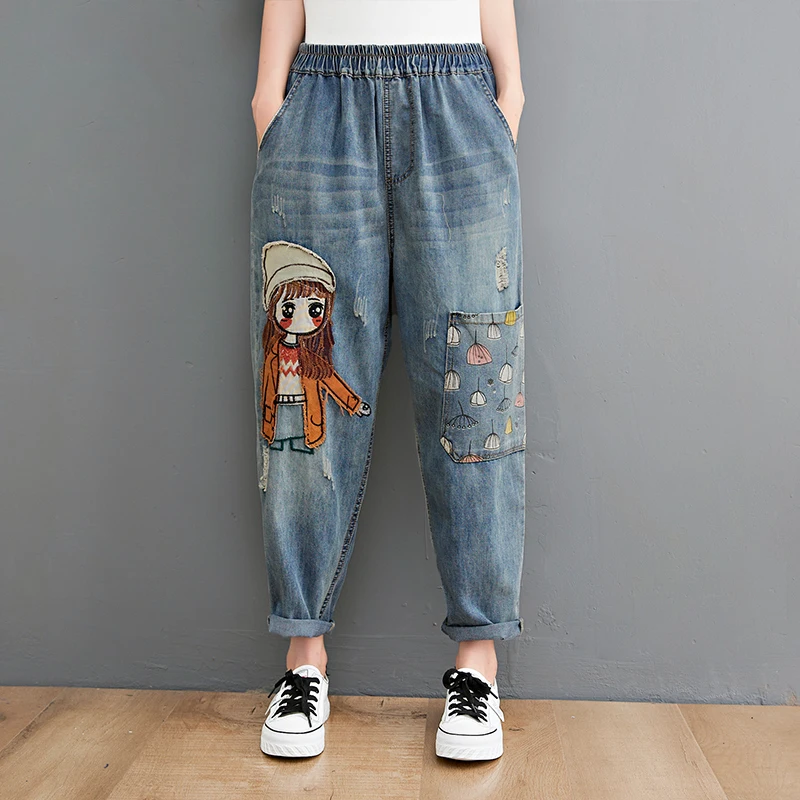 Embroidery Denim Pants For Women 1