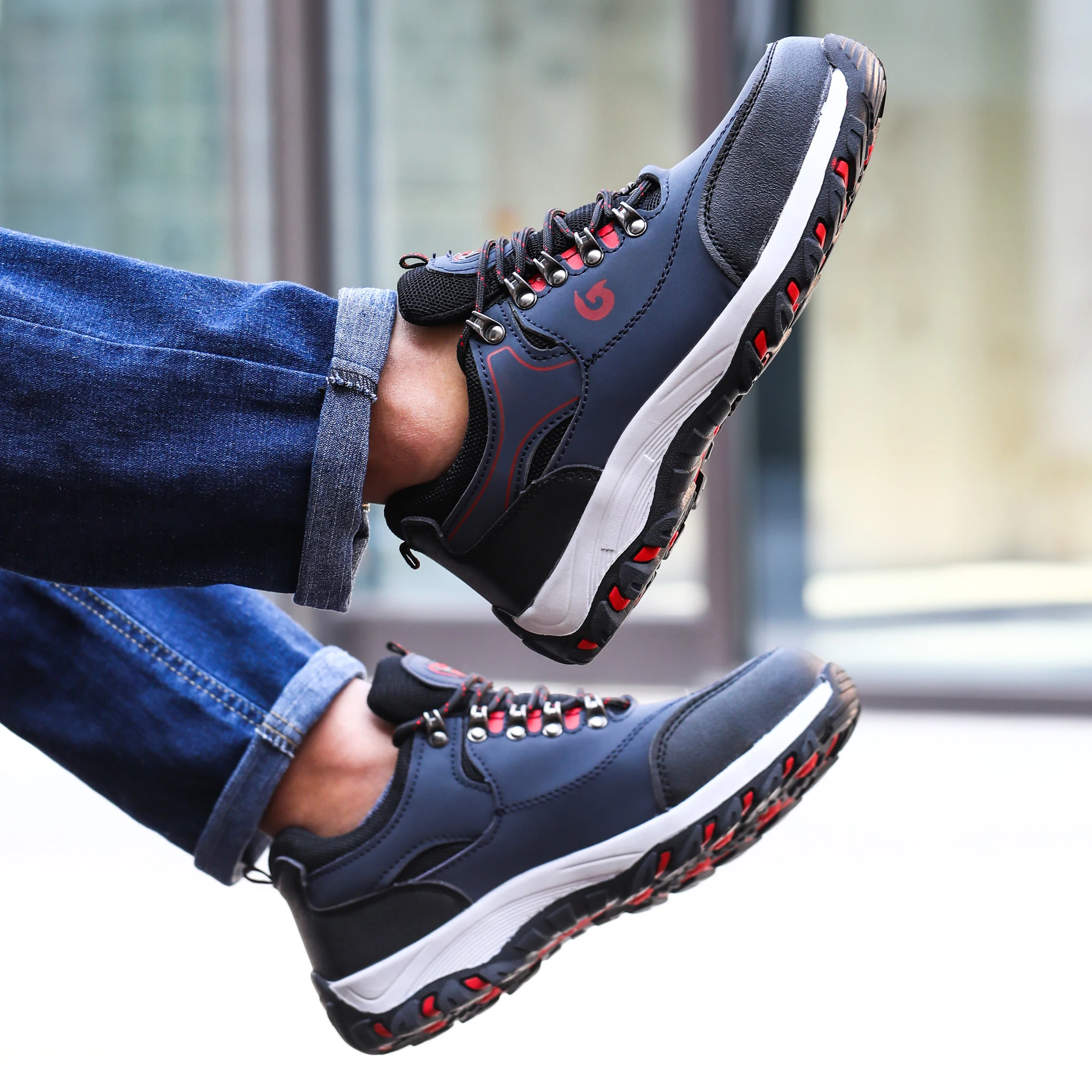 Men Steel Toe Safety Shoes Anti-Puncture Non-Slip Work Boots Wear-Resistant Breathable Hiking Safety Sneakers for Industrial Work - Image 7