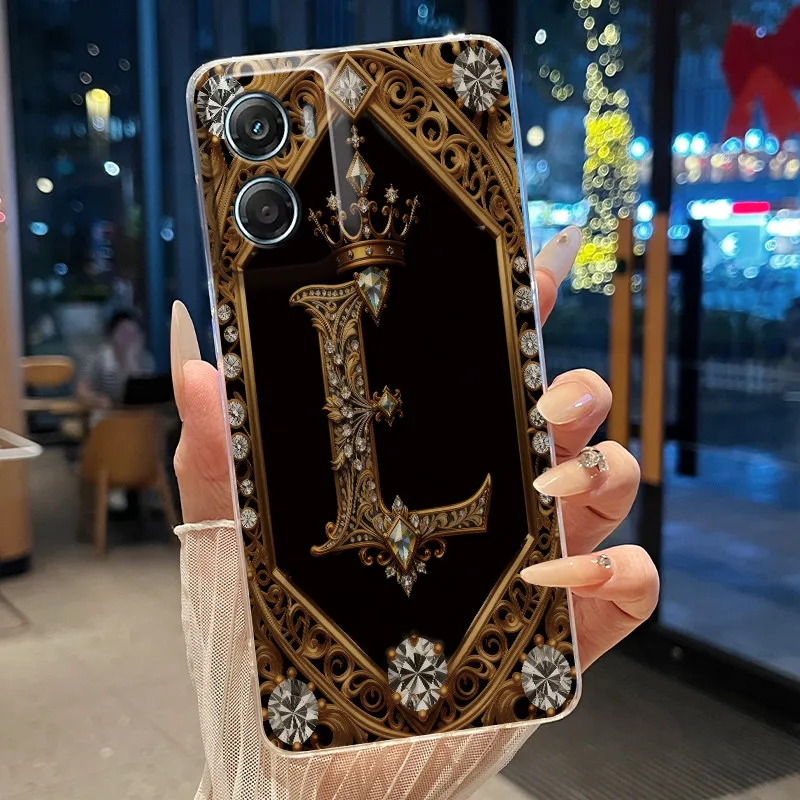 Retro Initial Letter Couple Phone Case - Transparent Soft Silicone Cover, New Fashion Design