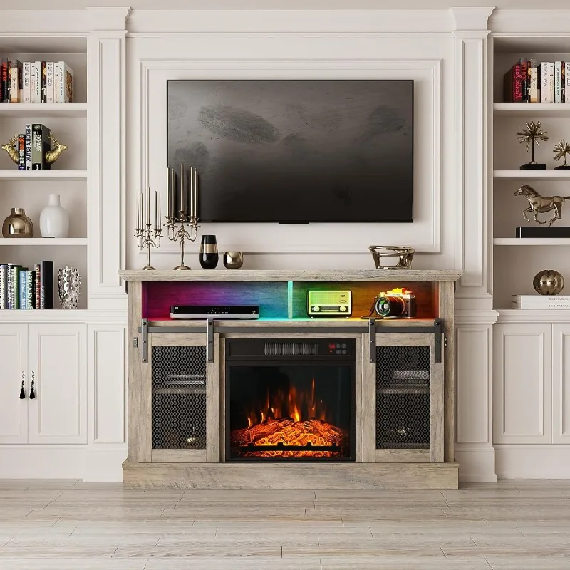 Electric Fireplace Insert, Recessed Fireplace Heater with Low Noise, Remote Control with Timer, Touch Screen, 4