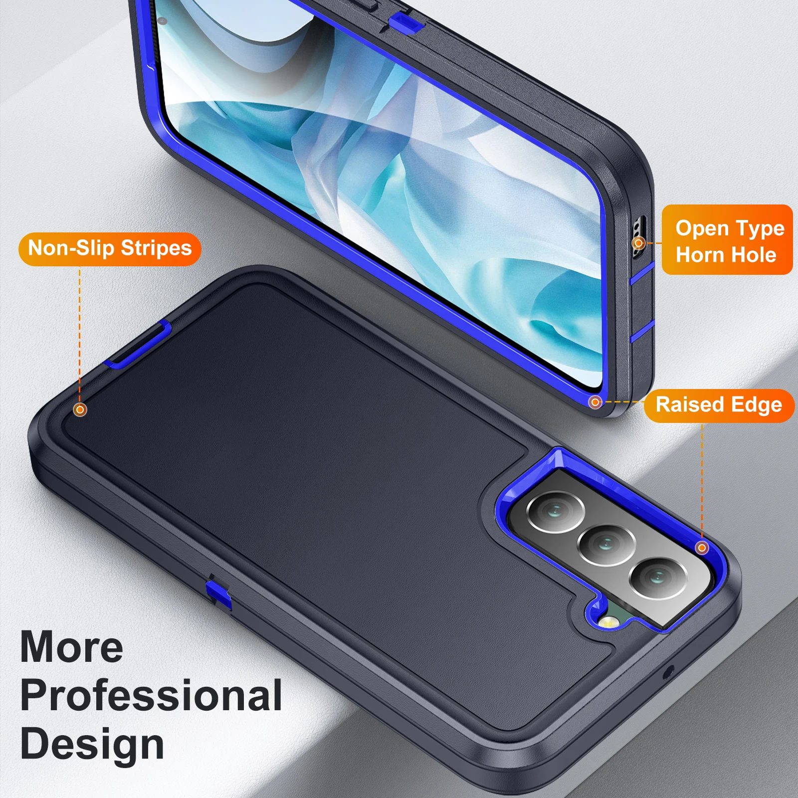 3-in-1 Hybrid Armor Shockproof Protective Case - Heavy Duty Rugged Cover