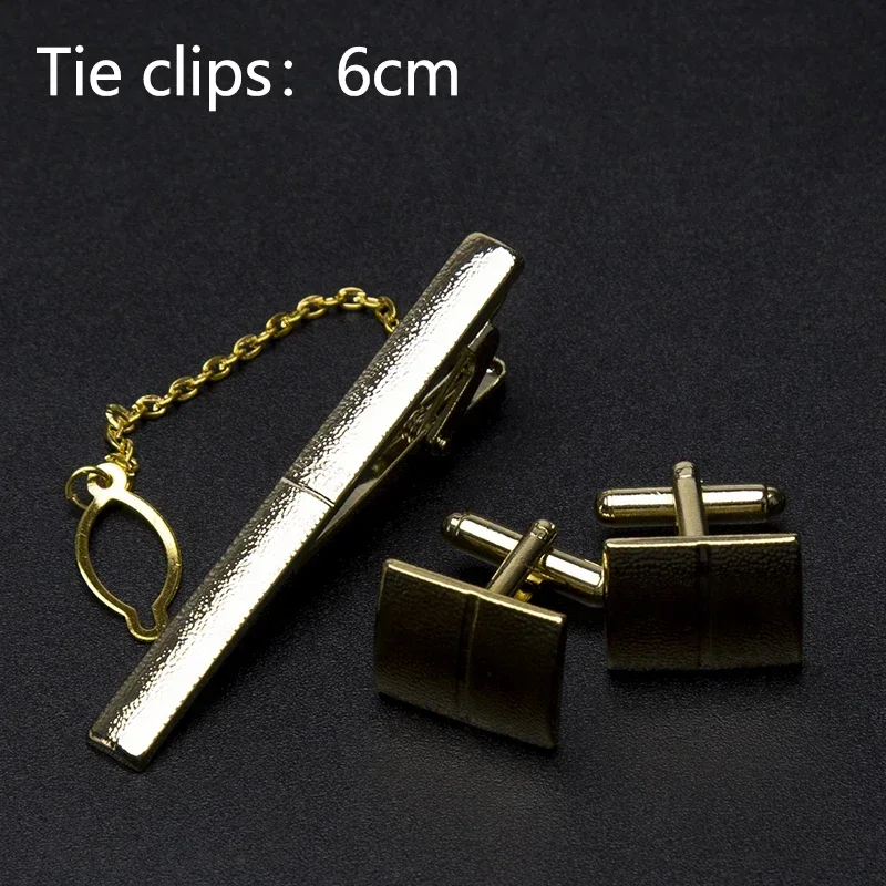 Men's Classic Tie Clips Cufflinks Set Luxury Tie Pin Accessories Shirts Cuff Tie Clips Fashion Cufflink for Men Gifts Jewelry