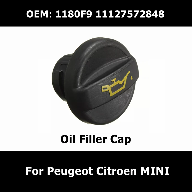 Engine Oil Filler Cover Cap for Peugeot 207 307 Citroen 1.4HDI 1.6HDI 2.0HDI MINI 1180F9 11127572848