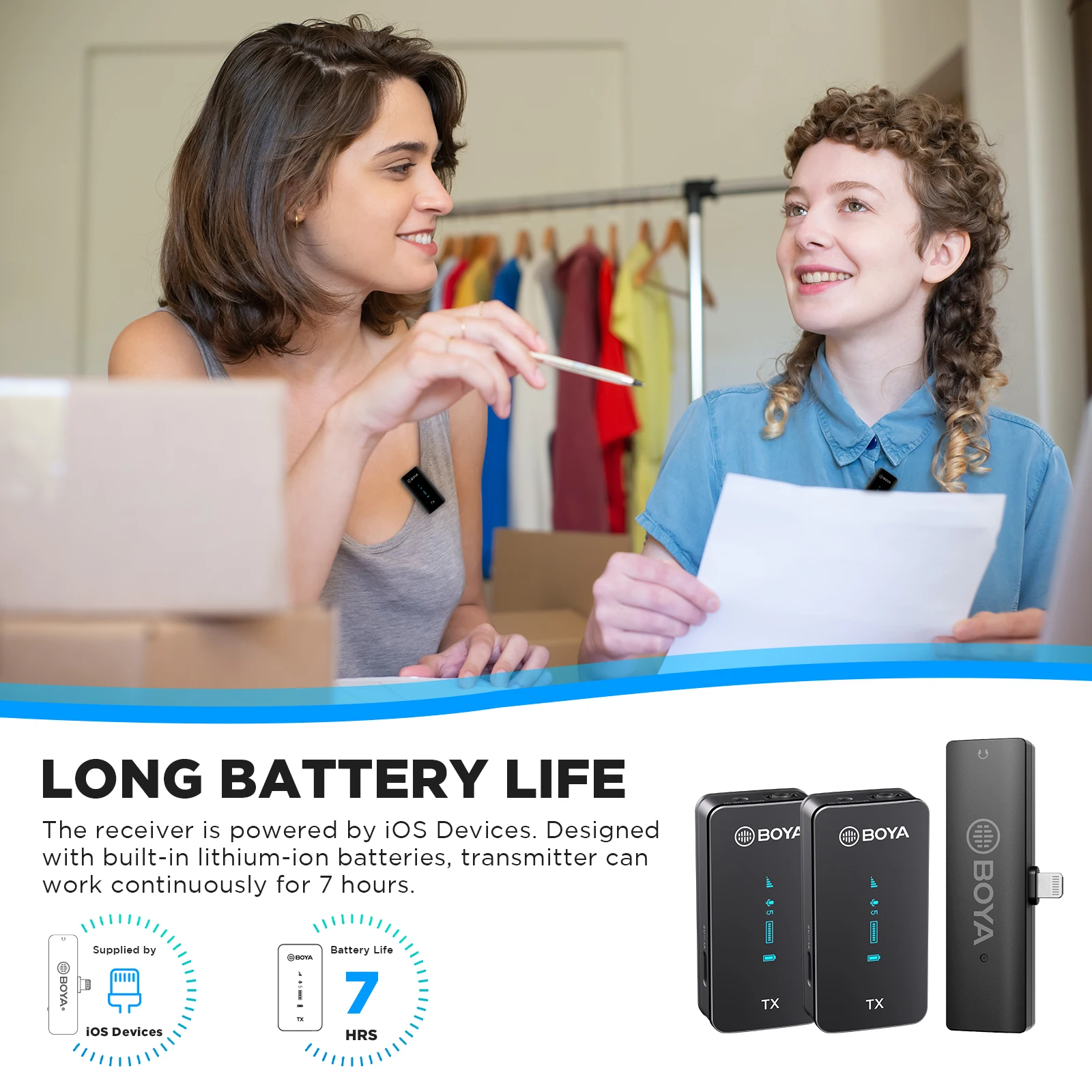 BOYA BY-XM6 S3 S4 무선 Lavalier Lapel 전문 마이크 오디오 시스템 iphone ipad iOS 장치 녹음 스트리밍